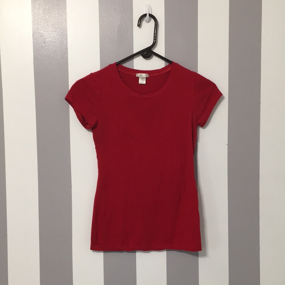 Tight-fitting, Short sleeve, Red T-Shirt